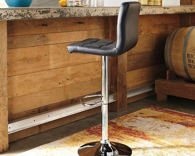 Bellatier Signature Design by Ashley Tall UPH Swivel Barstool2CN image