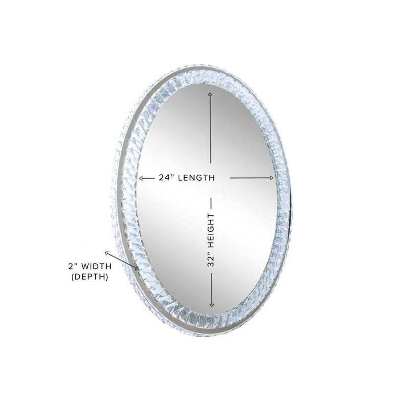 DIAMOND COLLECTION OVAL PREMIUM ILLUMINATED VANITY MIRROR.